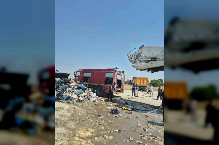 Van’da seyir halindeki çöp kamyonunda yangın