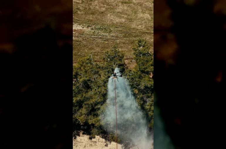 Yangında ilk kez kullanılan yenilikçi dron sistemi başarıyla test edildi