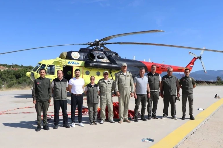 Yatağan’da konuşlu yangın söndürme helikopteri hizmete başladı