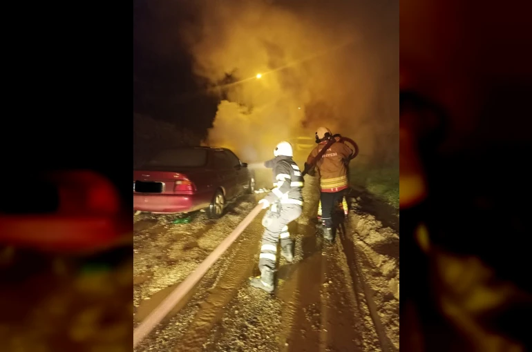 Yayladağı’nda otomobil yangını