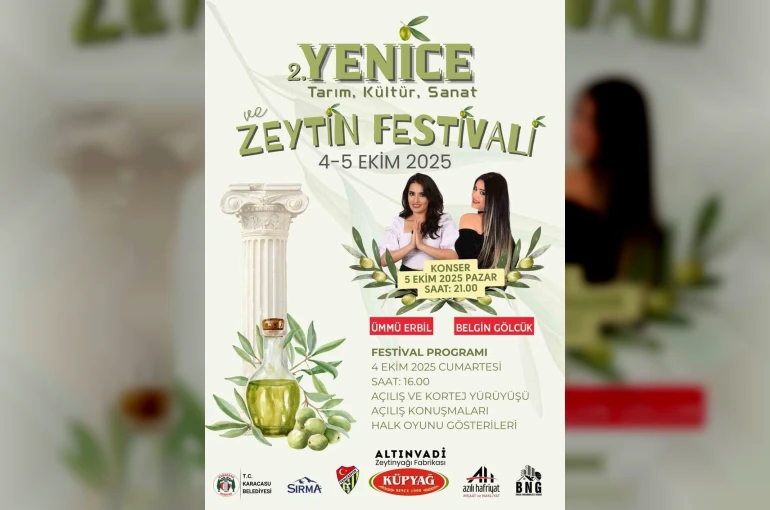 Yenice Tarım, Kültür, Sanat ve Zeytin Festivali kapılarını açıyor
