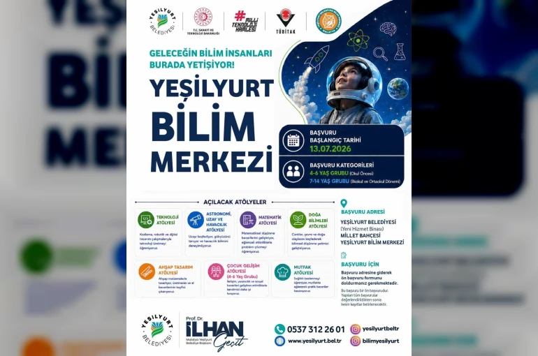 Yeşilyurt Bilim Merkezi başvuruları 13 Temmuz’da başlıyor