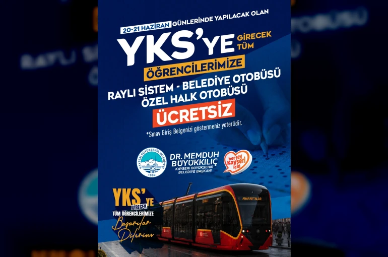 YKS adaylarına ulaşım ücretsiz