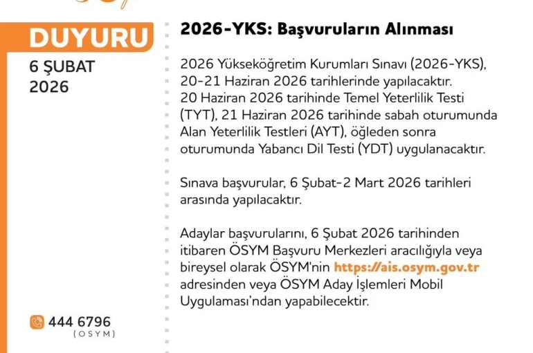 YKS başvuruları başladı
