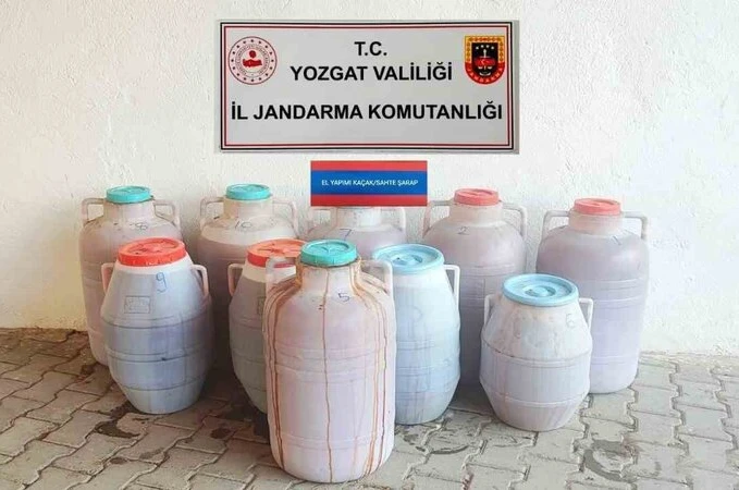 Yozgat’ta 471 litre kaçak içki ele geçirildi