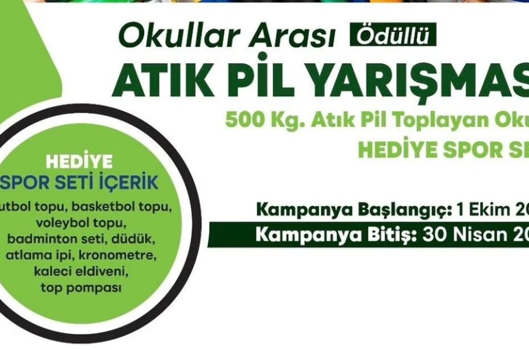 Yunusemre’de okullararası atık pil toplama yarışması başladı