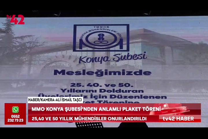 MMO Konya Şubesi’nden anlamlı plaket töreni